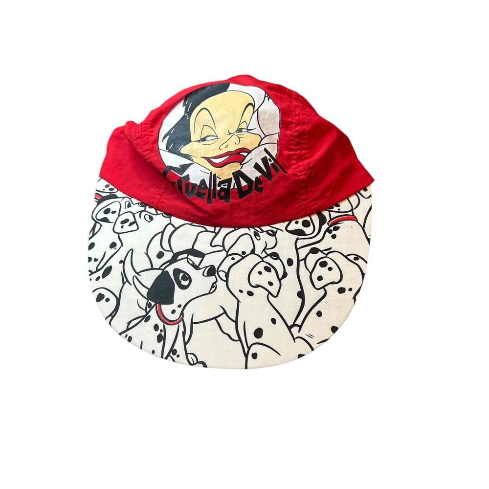 Walt Disney‎ Red Cruella Dalmatians Print Unisex Baseball Cap USA One Size